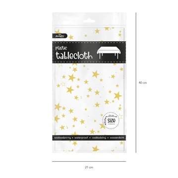 1 stk. Plastikduge guld og hvid 137 x 274 cm 1 stk. Plastikduge guld og hvid 137 x 274 cm