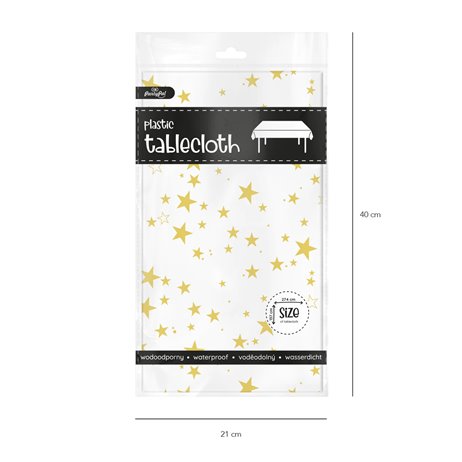 1 stk. Plastikduge guld og hvid 137 x 274 cm 1 stk. Plastikduge guld og hvid 137 x 274 cm
