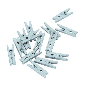 24 stk. Elegante Mini Klemmer i Metallic Sølv – Perfekt til Festdekorationer
