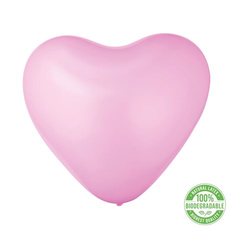 6 stk  Pink biologisk nedbrydelig hjerteballoner 12"