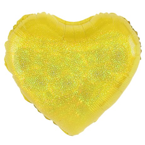 Holografisk guld hjerte 18" folieballon