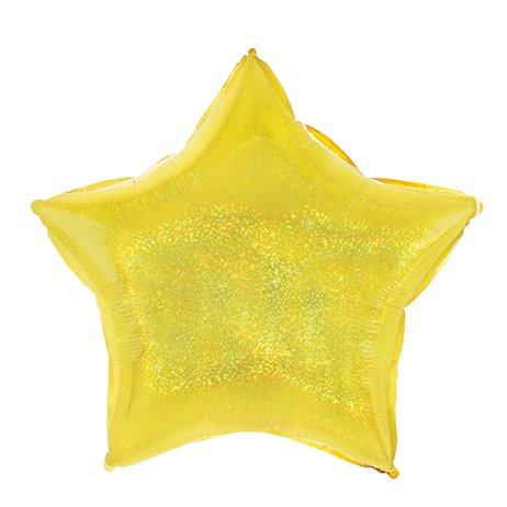 Holografisk guld stjerne 18" folieballon