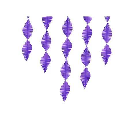 3 m. Guirlande frynser lilla crepe papir 3 m. Guirlande frynser lilla crepe papir