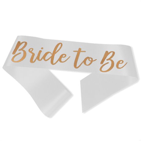 Bride to Be ordensbånd i hvid Bride to Be ordensbånd i hvid
