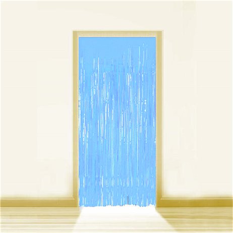 Lysblå lametta - dørforhæng - 90x250cm