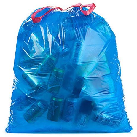 10 stk. Affaldssække med snor blå - 120 L 100x70cm