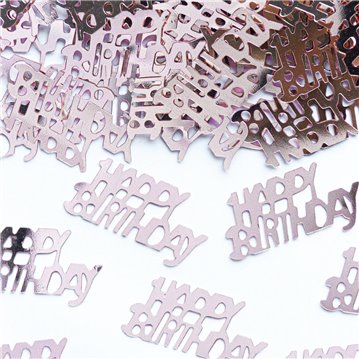 15 gr. Rose guld Happy Birthday Metallic konfetti 15 gr. Rose guld Happy Birthday Metallic konfetti