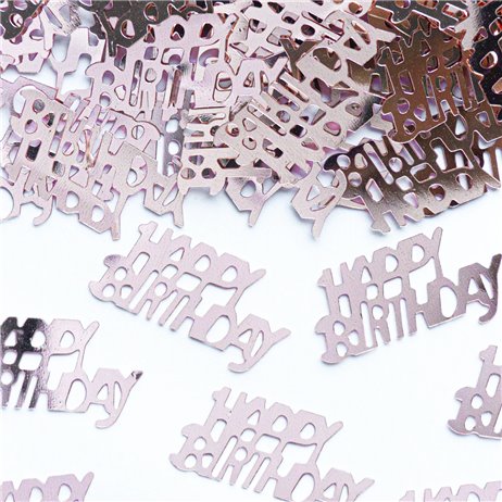 15 gr. Rose guld Happy Birthday Metallic konfetti