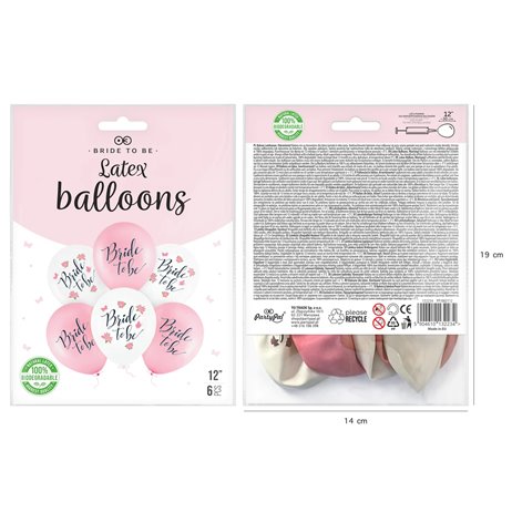 1 sæt Bride to be - Balloner a 6 stk 1 sæt Bride to be - Balloner a 6 stk