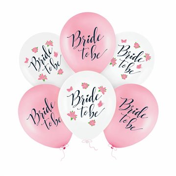 1 sæt Bride to be - Balloner a 6 stk 1 sæt Bride to be - Balloner a 6 stk