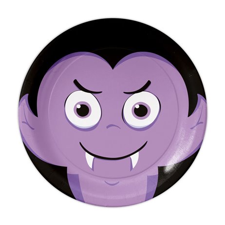 6 stk Paptallerken Monsters - 18cm 6 stk Paptallerken Monsters - 18cm