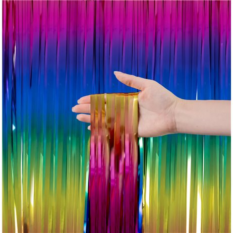 Regnbue lametta - dørforhæng - 100x200cm