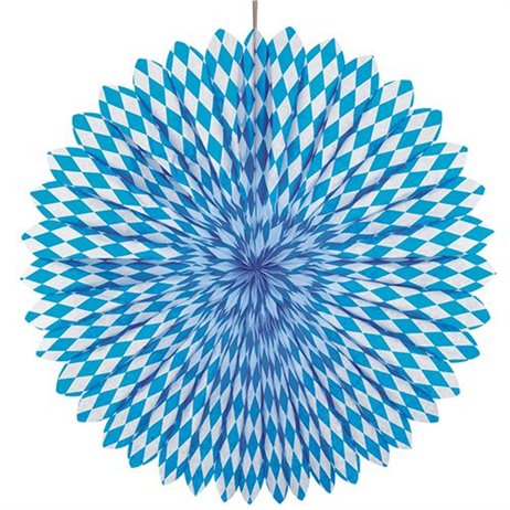 1 stk Bavarian blue vifte - Oktoberfest Ø75 cm 1 stk Bavarian blue vifte - Oktoberfest Ø75 cm