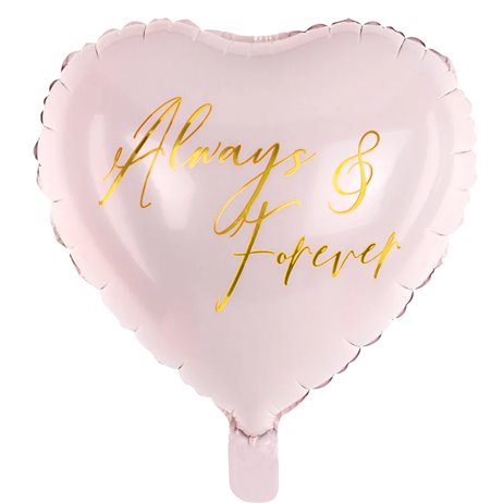Lyserød hjerte Always & Forever 18" folieballon