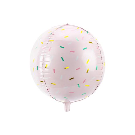 Folieballon bold 4D - lyserød og konfetti 16"