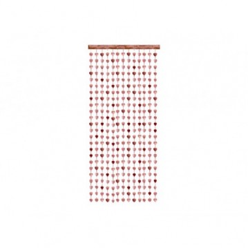Festgardin - dørforhæng Rosa guld hjerter - 100x245cm Festgardin - dørforhæng Rosa guld hjerter - 100x245cm