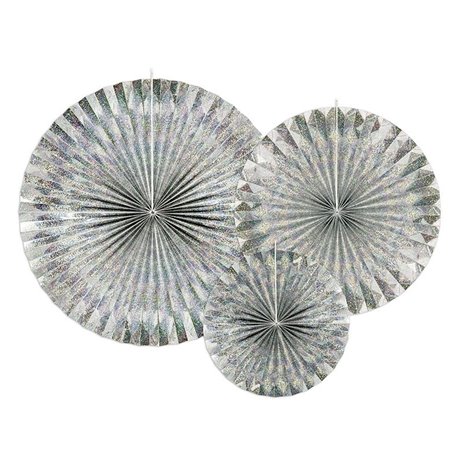 3 stk Rosetter Metallic holografiske 23-40cm 3 stk Rosetter Metallic holografiske 23-40cm