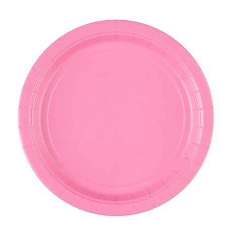 8 stk Paptallerkner Pink 22,8cm