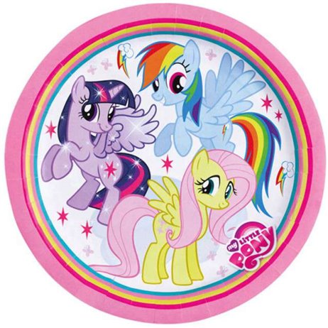 8 stk Paptallerkner My litte Pony 23 cm 8 stk Paptallerkner My litte Pony 23 cm