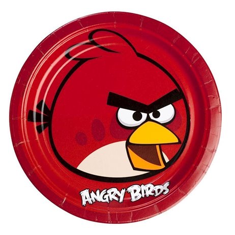 8 stk Paptallerkner Angry Birds 23 cm