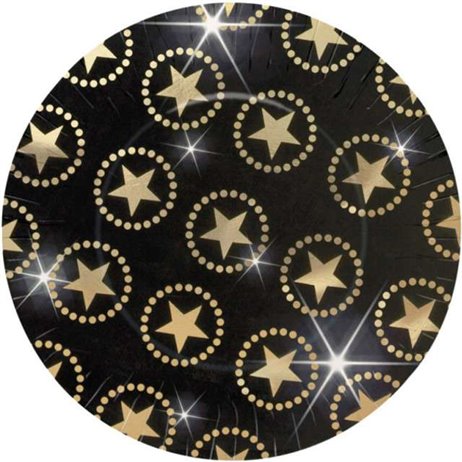 8 stk Paptallerkner Stars - Hollywood 26,7 cm