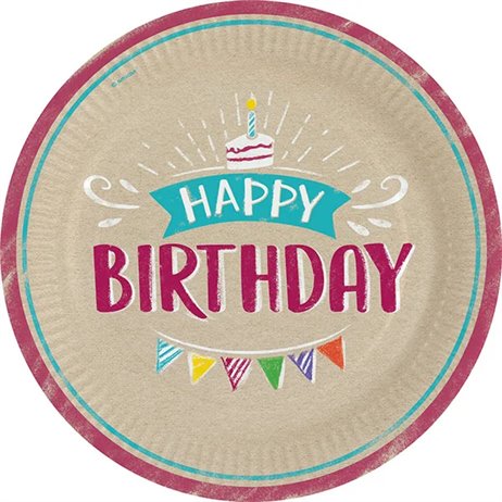 8 stk Paptallerkner My Birthday Party 23 cm 8 stk Paptallerkner My Birthday Party 23 cm