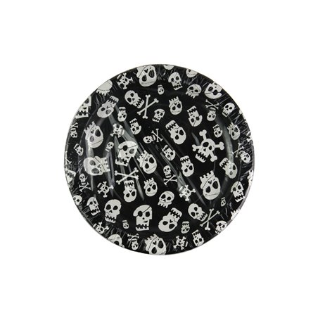 6 stk Paptallerkner Skull 23 cm