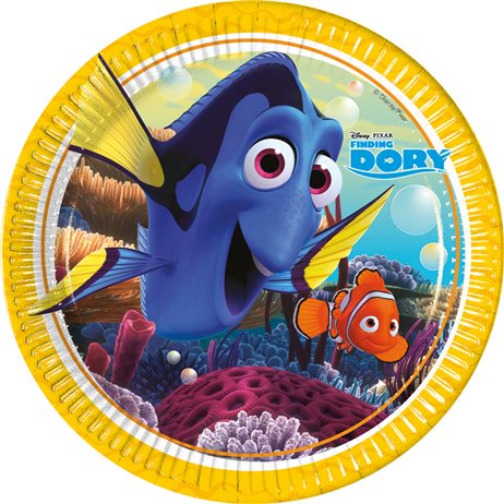 8 stk Paptallerkner Find Dory®  - 23 cm