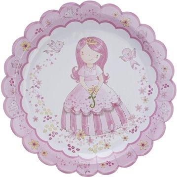 8 stk Paptallerkner Prinsesse  - 23 cm