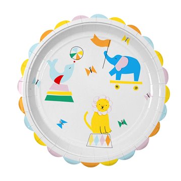 12 stk Paptallerkner Silly Circus Meri Meri - 23 cm