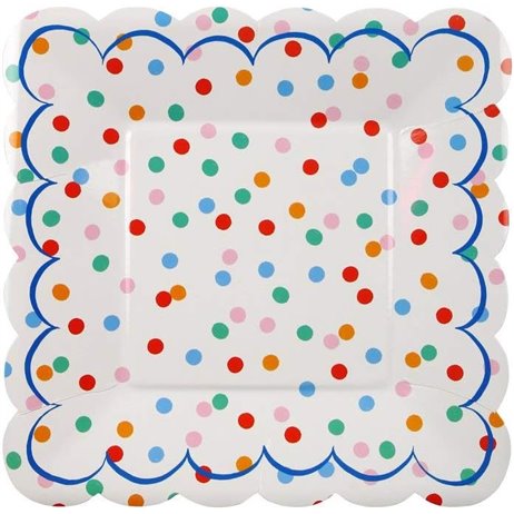 12 stk Paptallerkner Colorful dots Meri Meri - 19 cm