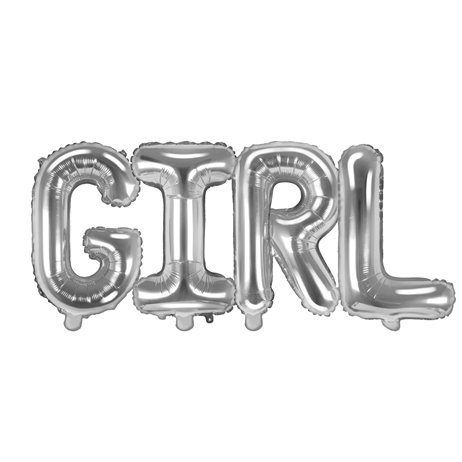 Girl - tekst 14" pakket i sæt - sølv