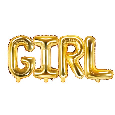 Girl - tekst 14" pakket i sæt - guld