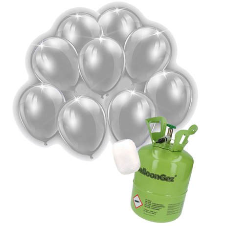 10 stk Sølv led lys balloner med Helium