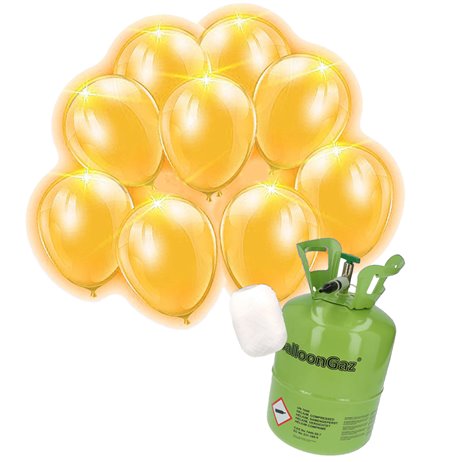 10 stk Guld led lys balloner med Helium