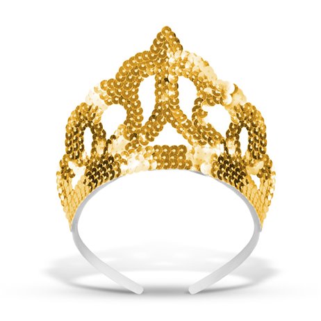 Pailletbelagt Tiara i Guld Nuance Pailletbelagt Tiara i Guld Nuance
