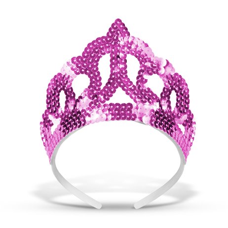 Pailletbelagt Tiara i Pink Nuance