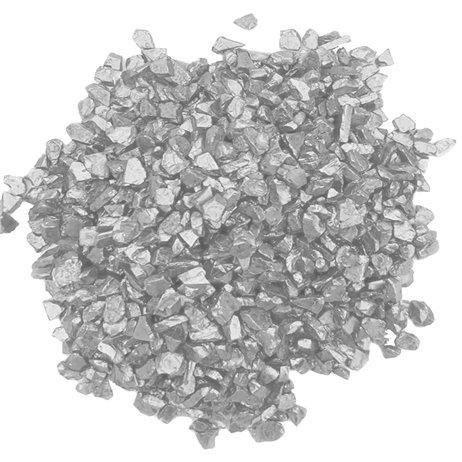 500 gr Dekorativt sten - Metallic sølv 1 - 4 mm