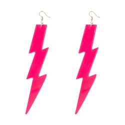 Øreringe neon pink lyn 12 cm Øreringe neon pink lyn 12 cm