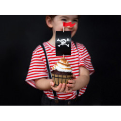 6 stk Cupcake sæt med Pirates Party tema 6 stk Cupcake sæt med Pirates Party tema