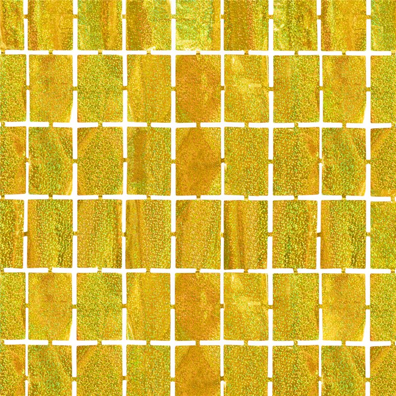 Festgardin - dørforhæng holografiske firkanter Guld - 100x200cm