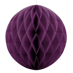 Mørk lilla honeycomb 30 cm - papir bikube