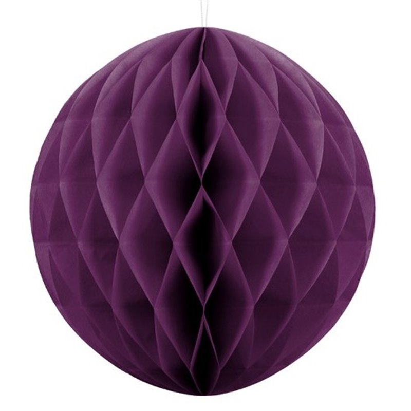 Mørk lilla honeycomb 30 cm - papir bikube