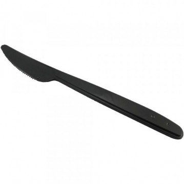 100 stk. Genbrugelige Plastknive Sort 171 mm – Holdbar elegance til enhver fest