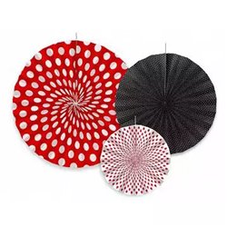 3 stk Rosetter mix rød 23-40cm
