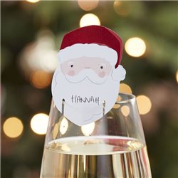 12 stk. Bordkort til glas med julemanden 12 stk. Bordkort til glas med julemanden