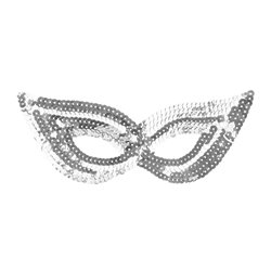 1 stk. Maske sølv pailletter – Elegant til maskerade og festlige begivenheder