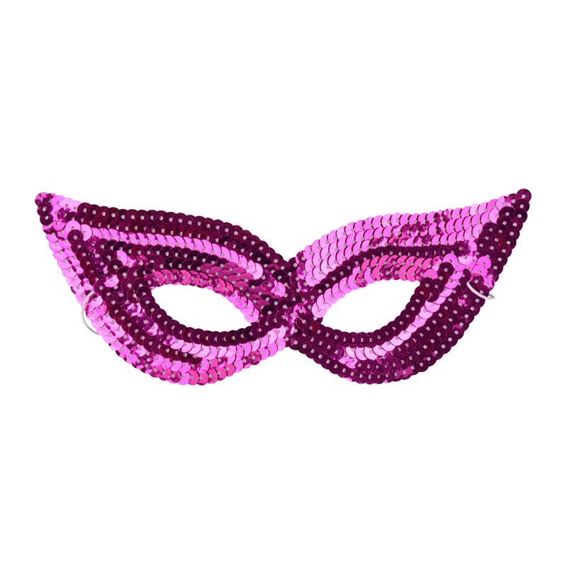1 stk Maske Fuchsia med pailletter 1 stk Maske Fuchsia med pailletter