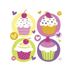 20 stk. Cupcake servietter