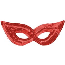 1 stk. Maske Rød med pailletter – Elegant og komfortabel til fest og maskerade